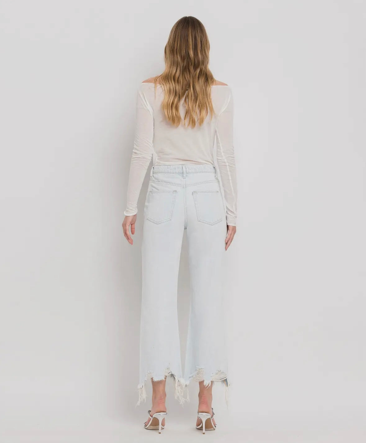 90’s Vintage Super High Rise Crop Flare Jeans