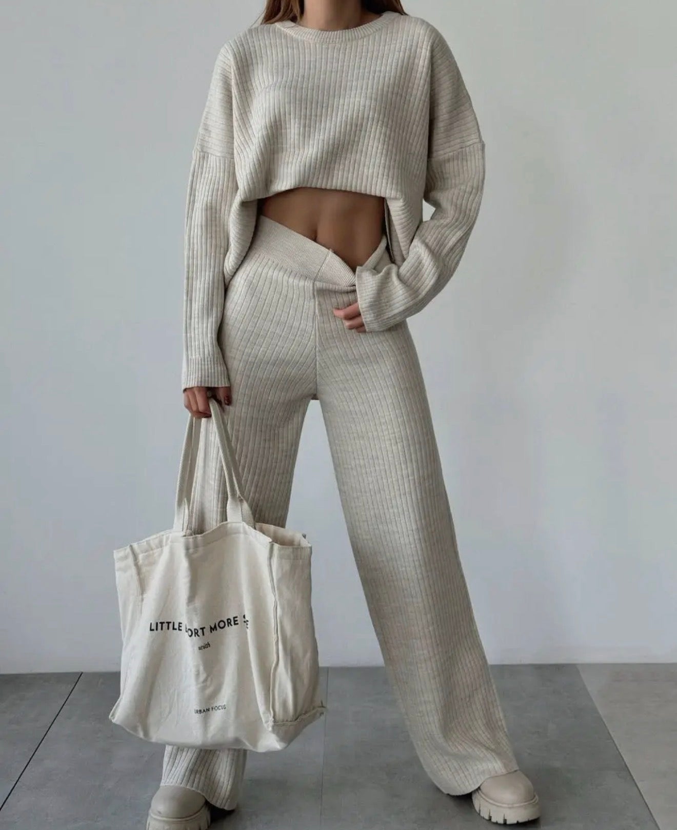 The Everyday Ease Set – High-Rise Relaxed Knit